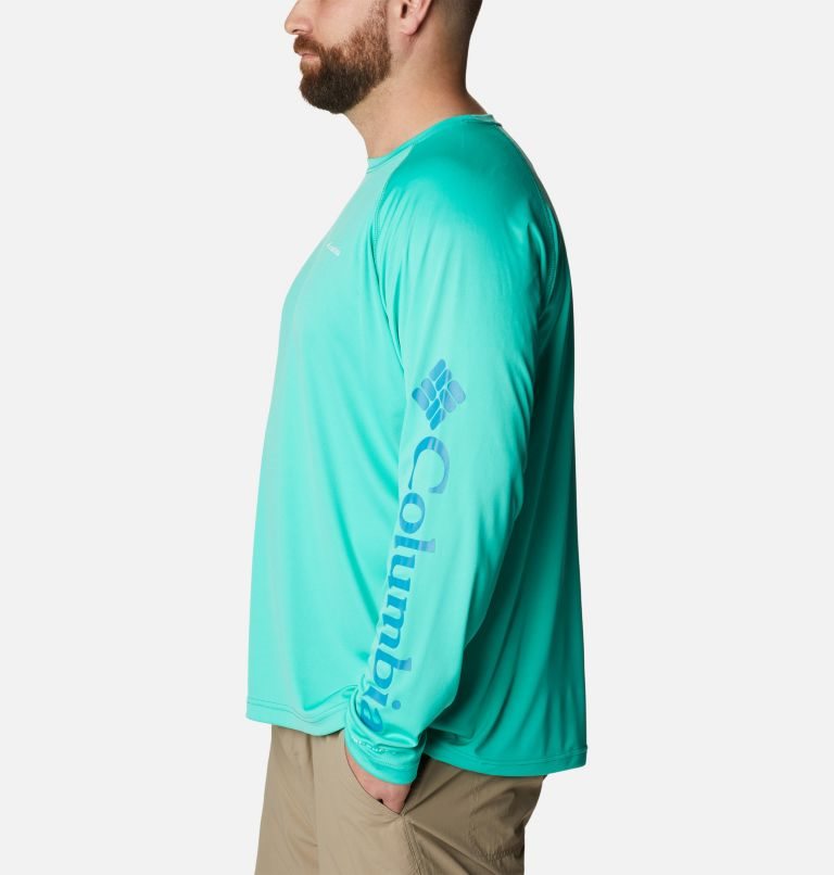 Men's Columbia Fork Stream Long Sleeve Sweatshirts Turquoise | Plus Size CA-S84L6